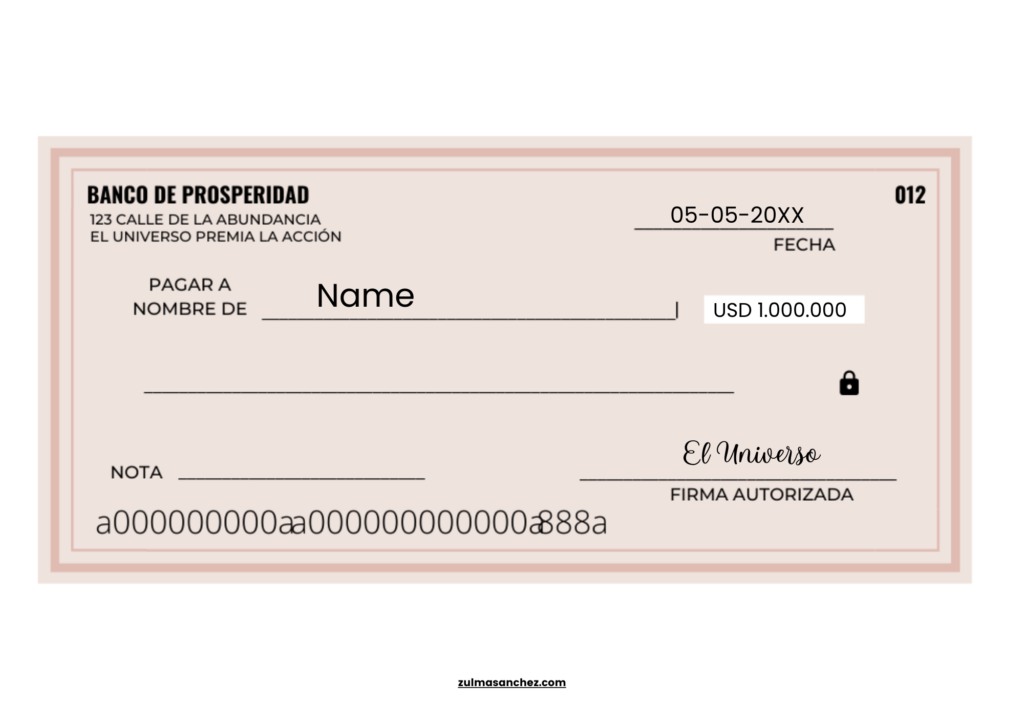 Cheque del Banco de Prosperidad